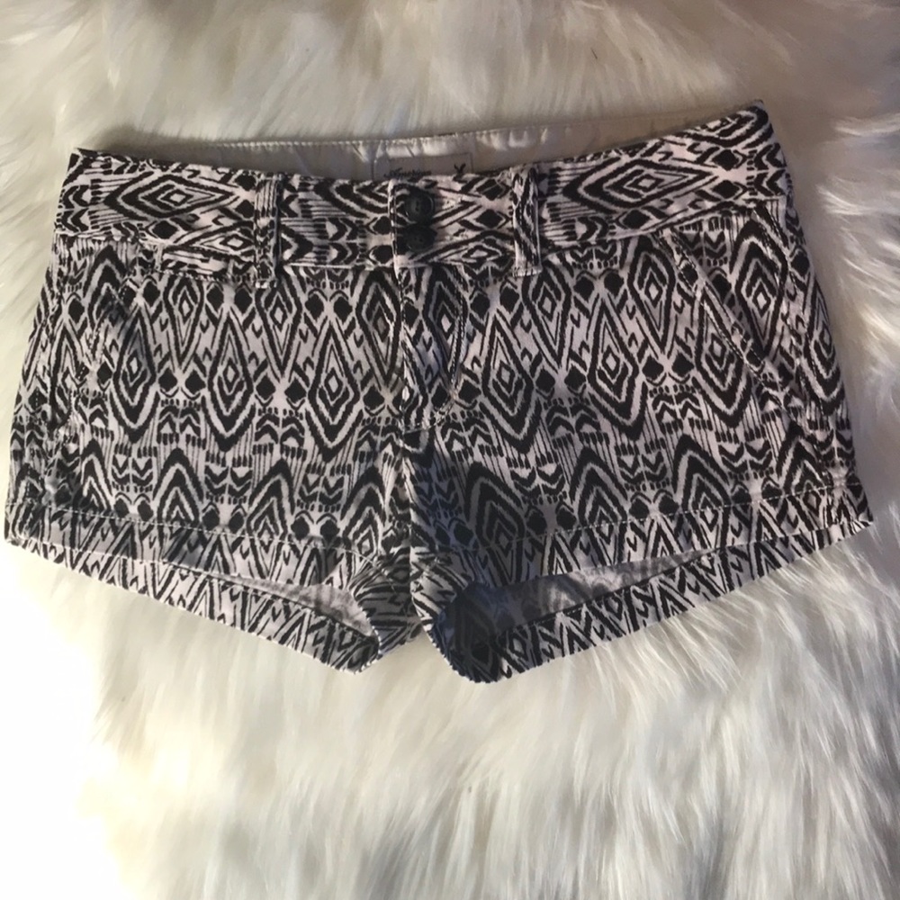 Black and white shorts